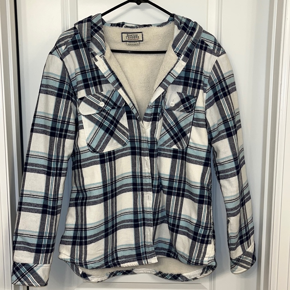 Boston Traders Sherpa Lined Shacket with Hood
